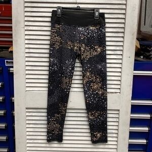 Justice Leggings Gold and Silver Bling on Black size 14